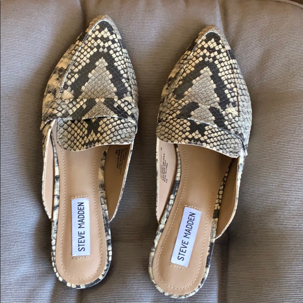 Steve Madden Snake Skin Mules 7 1/2